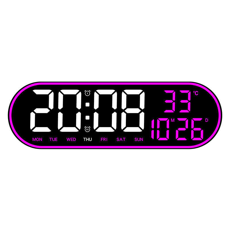 Large Screen LED Digital Wall Clock Temperature Date Alarm Electronic Clocks