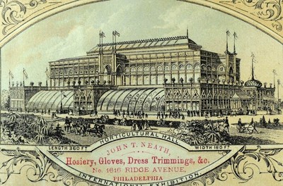1876 Centennial Exhibition Horticultural Hall John T Neath Signed Trade Card F98