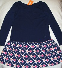 Gymboree navy blue pink diamond warm fall winter dress NWT 5 cute  33