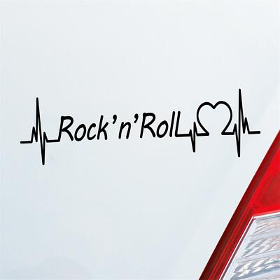 Auto Aufkleber Rock 'n' Roll Puls Herzschlag 20x5,5 cm Sticker Heckscheibenaufkl