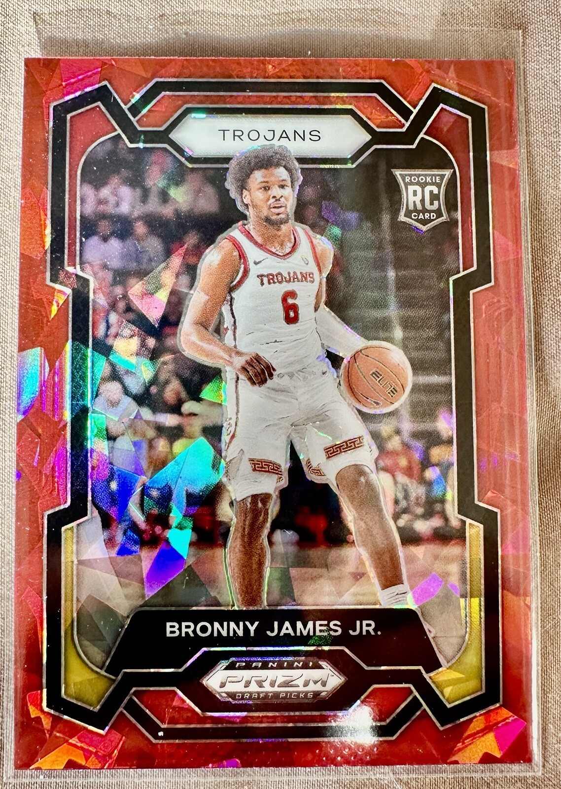 Bronny James Jr. 2024 Panini Prizm Draft Picks #86 Red Ice