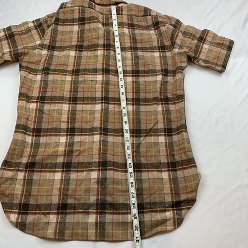 Vintage Pendleton Men’s Plaid Wool Board Shirt Sz Medium 50’s Surf Wetsuit Holes - Picture 10 of 12