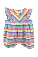 Peas And Queues Kid - Romper - Multi Stripe - NEW  100 Cotton