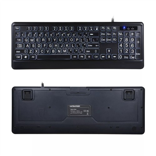 104 Key Wired Keyboard Backlit Large Print Keyboard Business Standard Keyboard - Picture 5 of 10