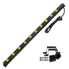 10 Outlet Long Power Strip Surge Protector Industrial Heavy Duty Metal Shop Powe