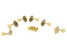 NEW - Kluson 3x3 Waffleback Tuning Keys, Keystone Buttons, GOLD, #KVDW-3-G