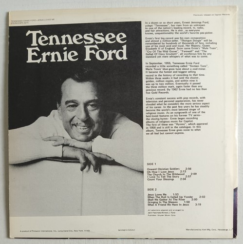 Tennessee Ernie Ford Jesus Loves Me Vinyl LP Record Album - Picture 3 of 11