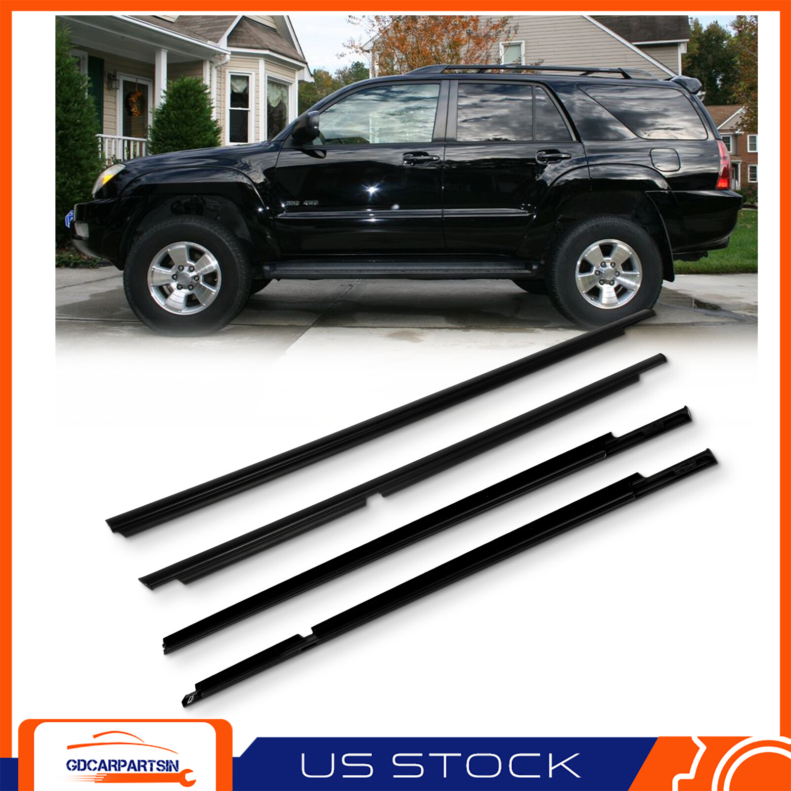 Weatherproof Window Moulding Seal Strips for 2003-2009 Toyota 4Runner