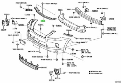 TOYOTA Genuine Front Bumper Retainer Upper Center LX570 52521