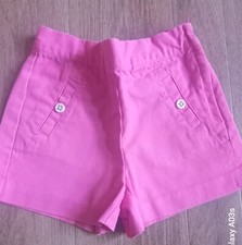Janie And Jack Pink Button Shorts side zip Size 6