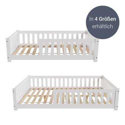 Kinderbett Bett Bodenbett Rausfallschutz Lattenrost Kinder Bettgestell Juskys 