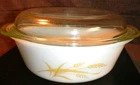 Sears 2qt Casserole Dish with Lid, Wheat Pattern J514, EUC   Vintage