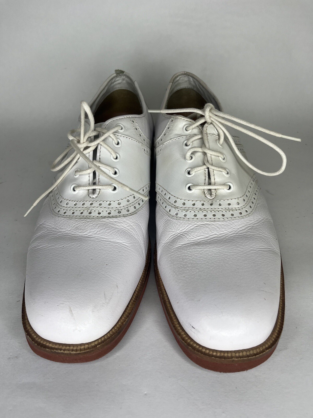 SAOLA Scarpe campanile arn palmer Oxfords stringate da uomo taglia 10M bianche in pelle