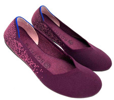 Rothy's Purple Pink Round Toe Slip-On Knit Ballet Flats Loafer Shoes Womens US 7