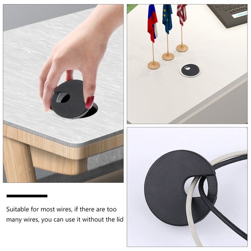 12 PCS Cable Grommet Computer Hole Cover Desk Cord Organizer Wire - Afbeelding 4 van 12