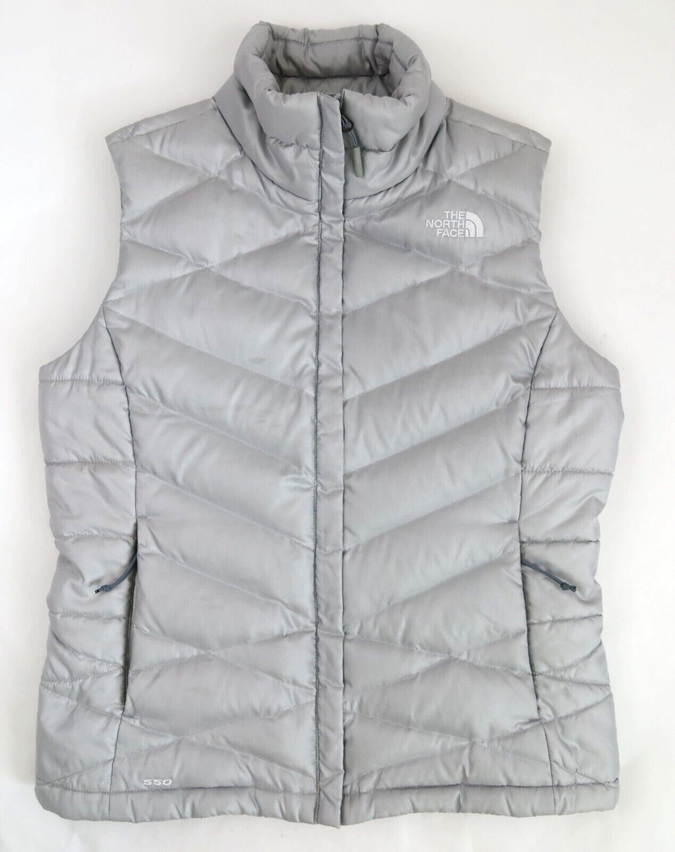 The North Face Women’s Aconcagua 550 Down Vest Metallic Silver Grey Sz  MEDIUM