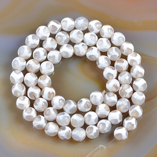 Tibetan Old Agate Gemstone Faceted Round Loose Beads 15'' 6mm 8mm 10mm 12mm - Picture 29 of 35