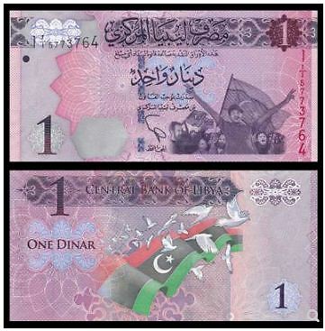 Libya Banknote 1 Dinar 2013 (UNC) 全新 利比亚 1第纳尔 2013年 (OFFER #2) - Picture 1 of 1