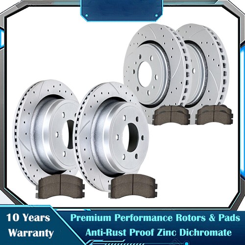 For 20122020 Ford F150 6 Lugs Front Rear Drilled Rotors Brake Ceramic