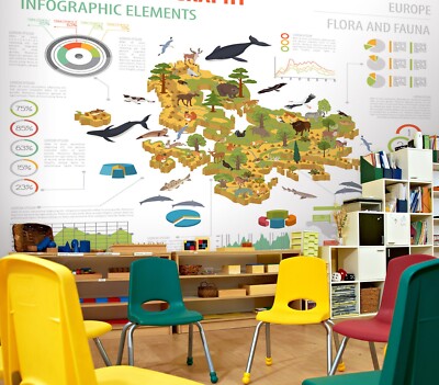 3D Animal Map A213 Business Wallpaper Wall Mural Self-adhesive Commerce Amy