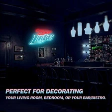 Miller Lite Neon Beer Sign Bar Neon Sign Dimmable Bar LED Neon Light Signs