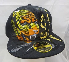 Tiger motif logo flat billed  baseball cap hat 7 1/2 