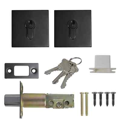 Probrico Matte Black Square Double Cylinder Deadbolt Lock. 2 Matching Available!