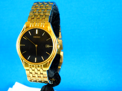 SEIKO 7N39-8009 BLACK DIAL QUARTZ JAPAN GP BRACELET MENS