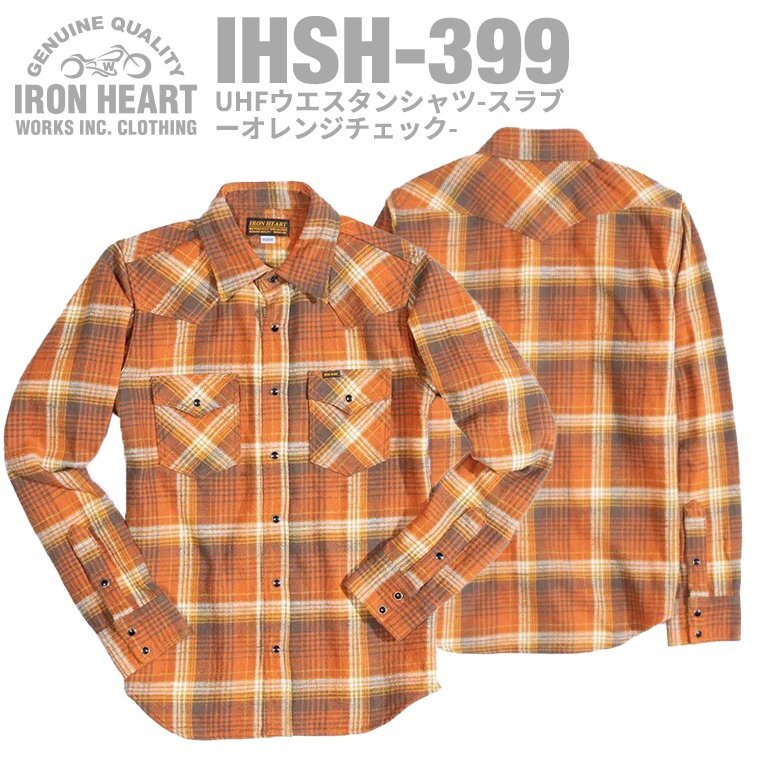 IRON HEART IHSH-399 UHF Western Shirt Orange Check | eBay 