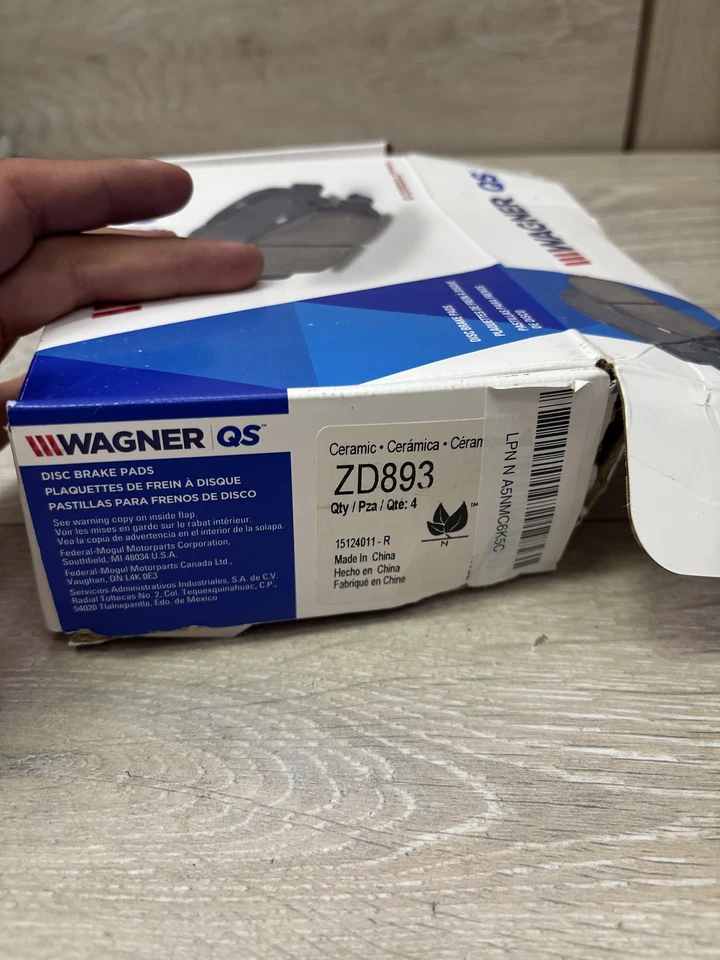 Wagner ZD893 QS Disc Brake Pad Set for SGD893C MX893 Just pads only Foto 3 de 3