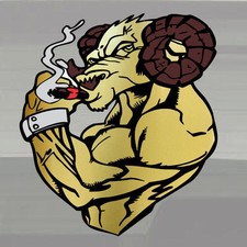 Ram Muscle Smoking Cigar Man Lg 13.5 Vinyl Decal Sticker Calca Fits Dodge Truck