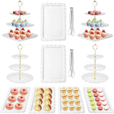 12 Pcs Cake Stand, Dessert Table Display Set, 4 Pcs 3 Tier Cupcake Stand Tower H