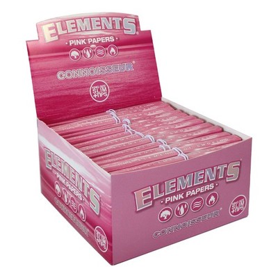 ELEMENTS Connoisseur 24x PINK Papers + Tips à 32 Blatt + 32 Tips  King Size Slim