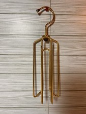 Vintage Swivel Brass Hanger for Belt Tie Purse Closet Organizer 12 Gold Metal