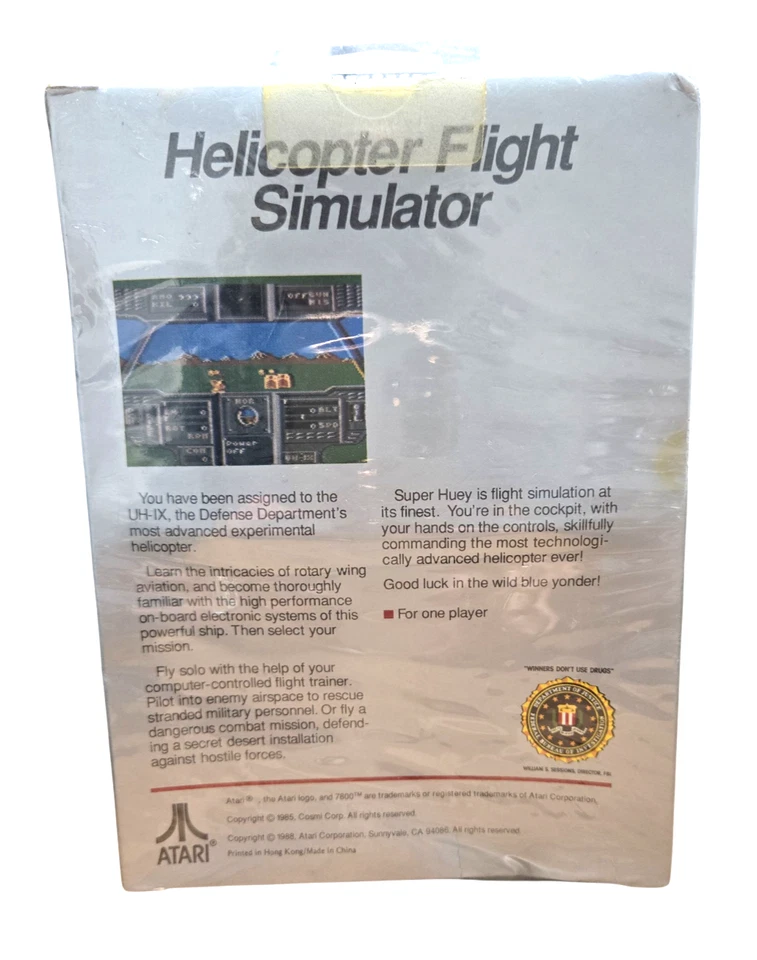 Super Huey UH-IX Atari 7800, 1988 New Factory Sealed  - Image 2 of 2