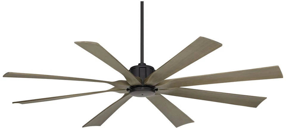 70" Possini Euro Defender Matte Black Oak Large Remote Ceiling Fan - Image 2 of 4