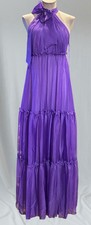 Maxi Vestido Largo Mac Duggal Lazo Púrpura Oscuro Orquídea 55848 Talla 2 Baile de graduación