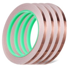  4 Rolls Pvc Tape Sticky Conductive Adhesive Copper for Electronics