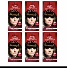 6X 41Schwarzkopf Poly Color Medium Brown Cream Permanent Hair Dye Tint