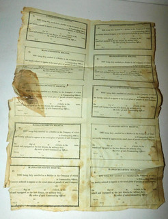 Guerra del 1812 Epoca Massachusetts Milizia Arruolamento Modello Ordini Documenti Vuoto