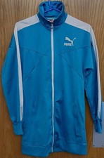 Puma Longline Track Jacket Womens UK 12 M Blue Full Zip Sports Top BNWT Retro...