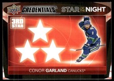 2021-22 Upper Deck Credentials #3S-4 Conor Garland Star of the Night: Third Star
