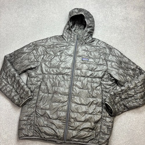 Patagonia Jacket Adult X Large Grey Micro Puff Insulated Hoody Puffer Coat Mens* - Picture 2 of 18