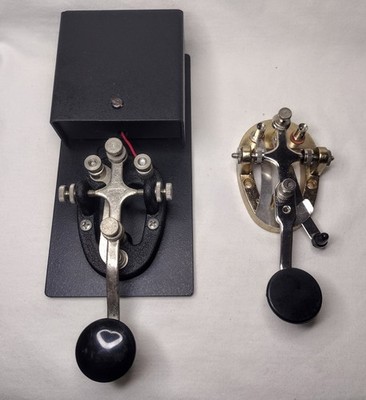 Vtg Nye Speed-x Morse Code Key + Japan Keyer w/Working Practice Tone Oscillator