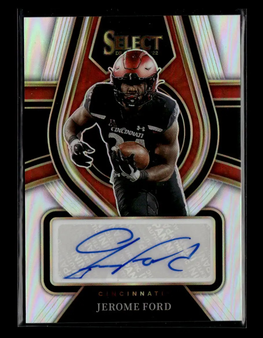 Jerome Ford 2022 Panini Select Draft Picks Rookie Signatures Silver Prizm Auto