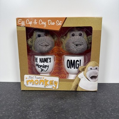 PG Tips Monkey Geschenkset - Eierbecher & Teewärmer - Boxed - Limited Edition - 2017