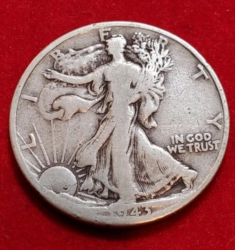 ☆1943-D Walking Liberty Half Dollar Silver 50C☆