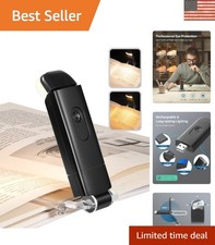 USB Rechargeable Clip-on Book Light with Adjustable Brightness for Night Reading