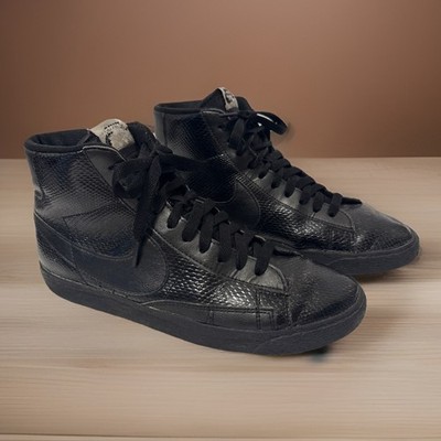 Nike Women s Blazer Mid Leather Premium Black Snake Sneakers Size 8.5 685225-001