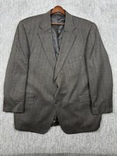 Oak Hill Blazer Mens 54L Brown Wool Herringbone Suit Jacket Sport Coat 2 Button